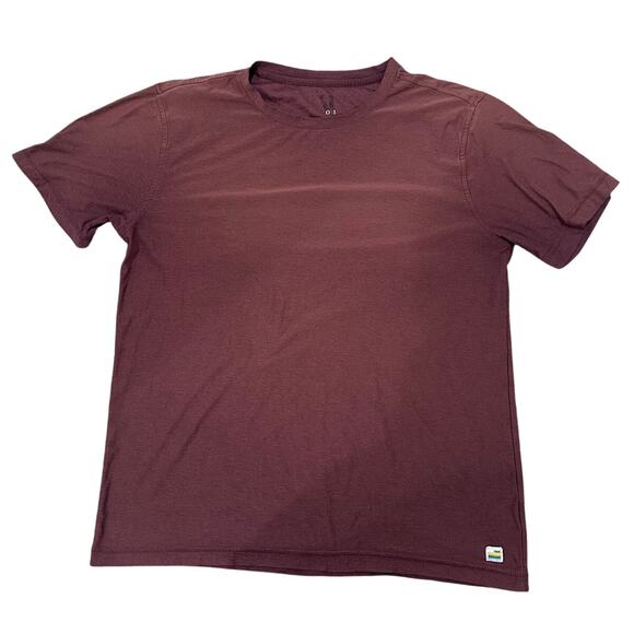 Vuori Shirt Mens Brown Heather Strato Tech Tee Soft Performance Short Sleeve, L - Picture 1 of 7